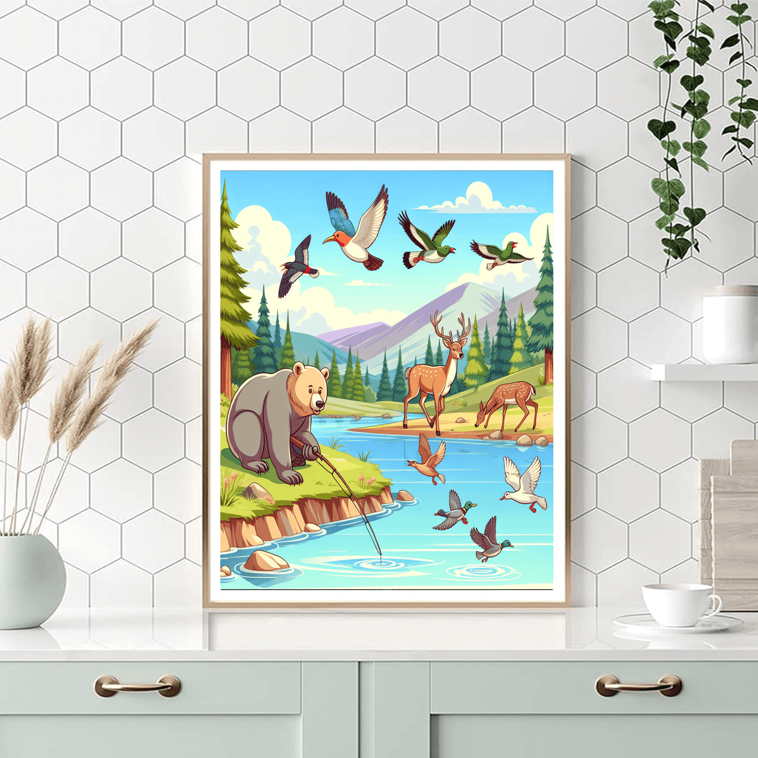 Outdoor Wildlife Encounters Number Painting