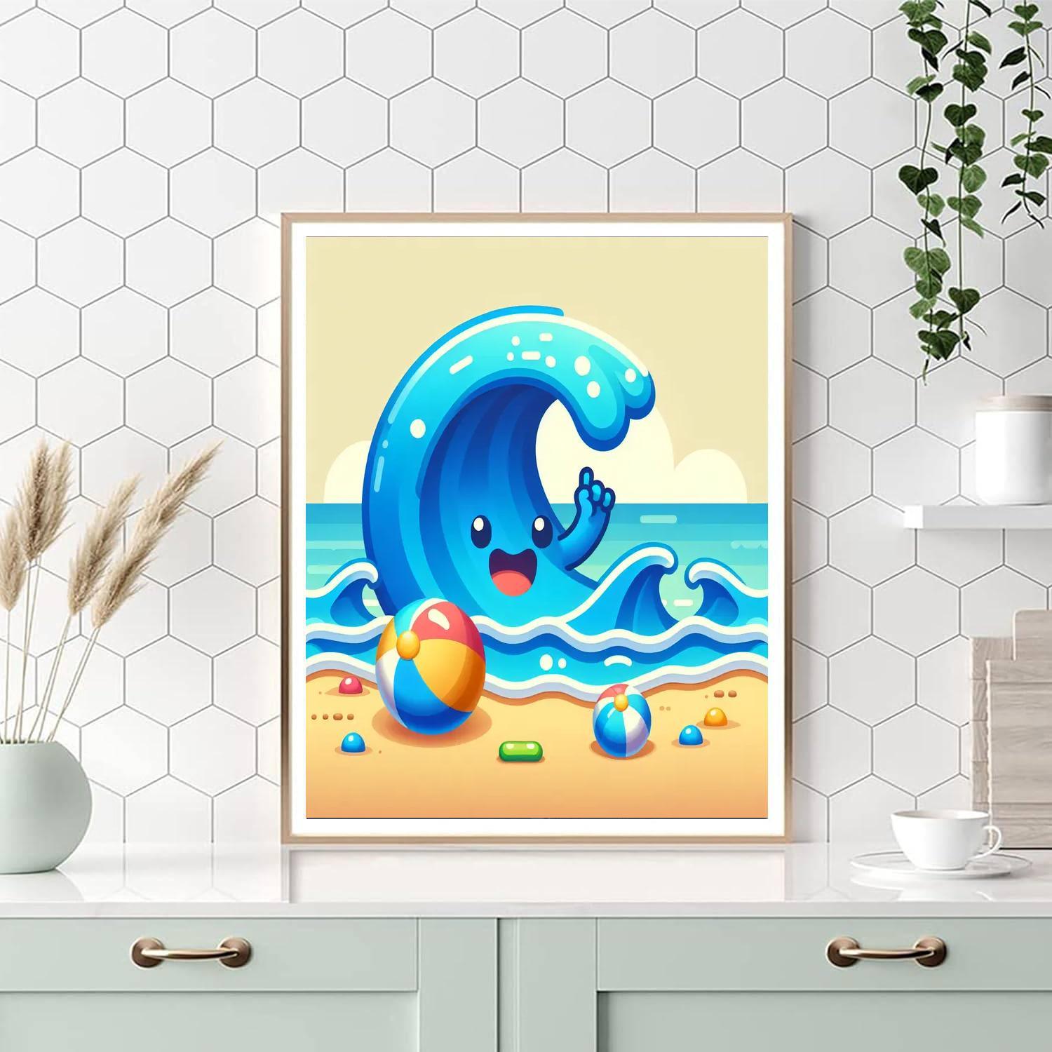 Joyful Ocean Wave DIY Paint By Numbers