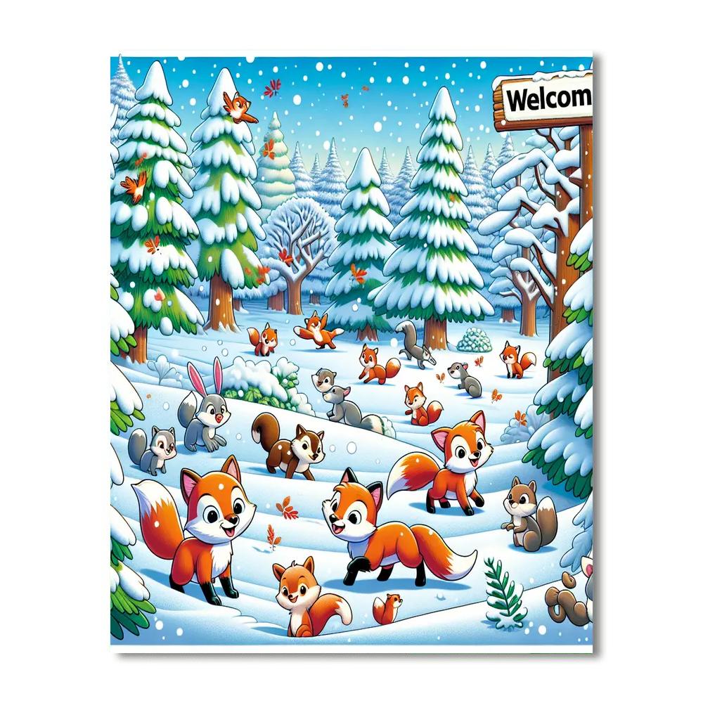 Winter Woodland Wonderland Numbered Painting Kits
