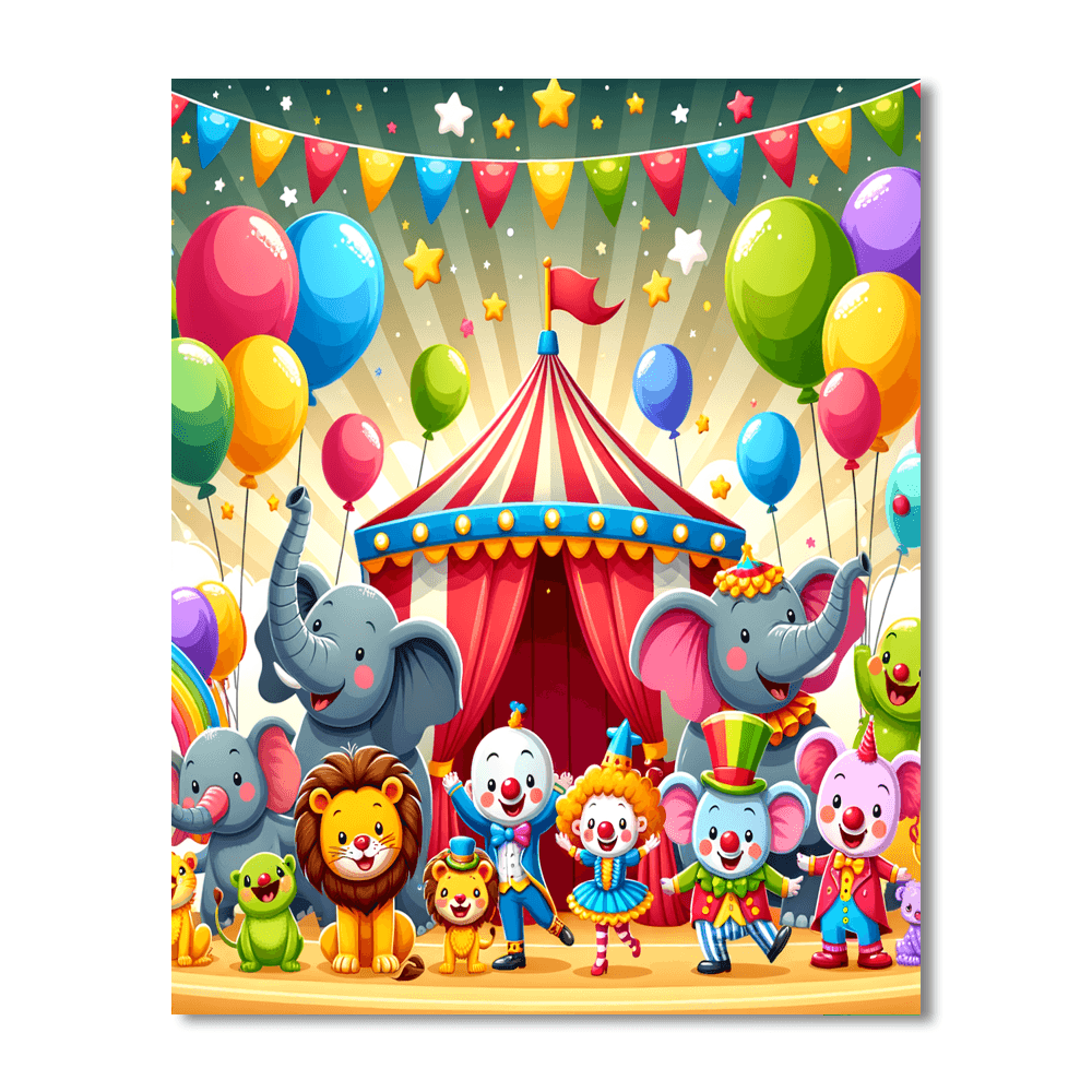 Friendly Circus Animals Paint By Numbers Kits