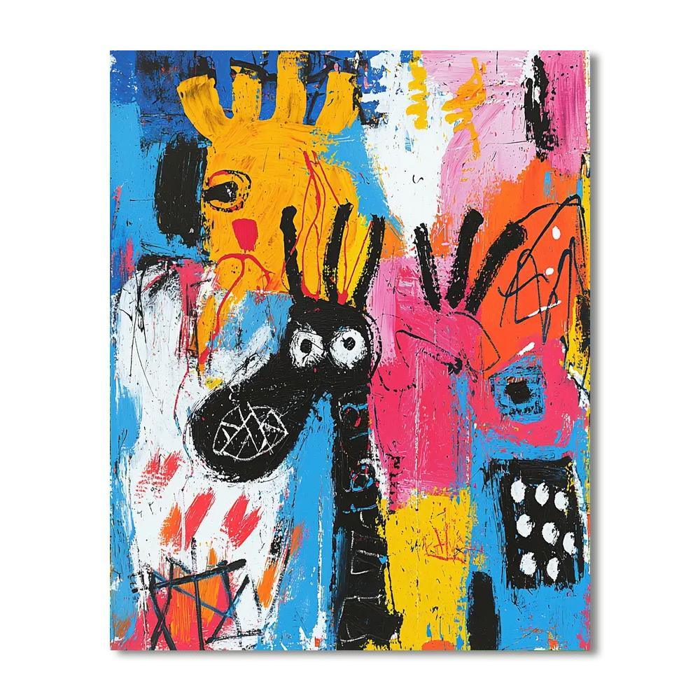 Basquiat Inspired Animal Kingdom Patterns  Painting By Numbers Kit