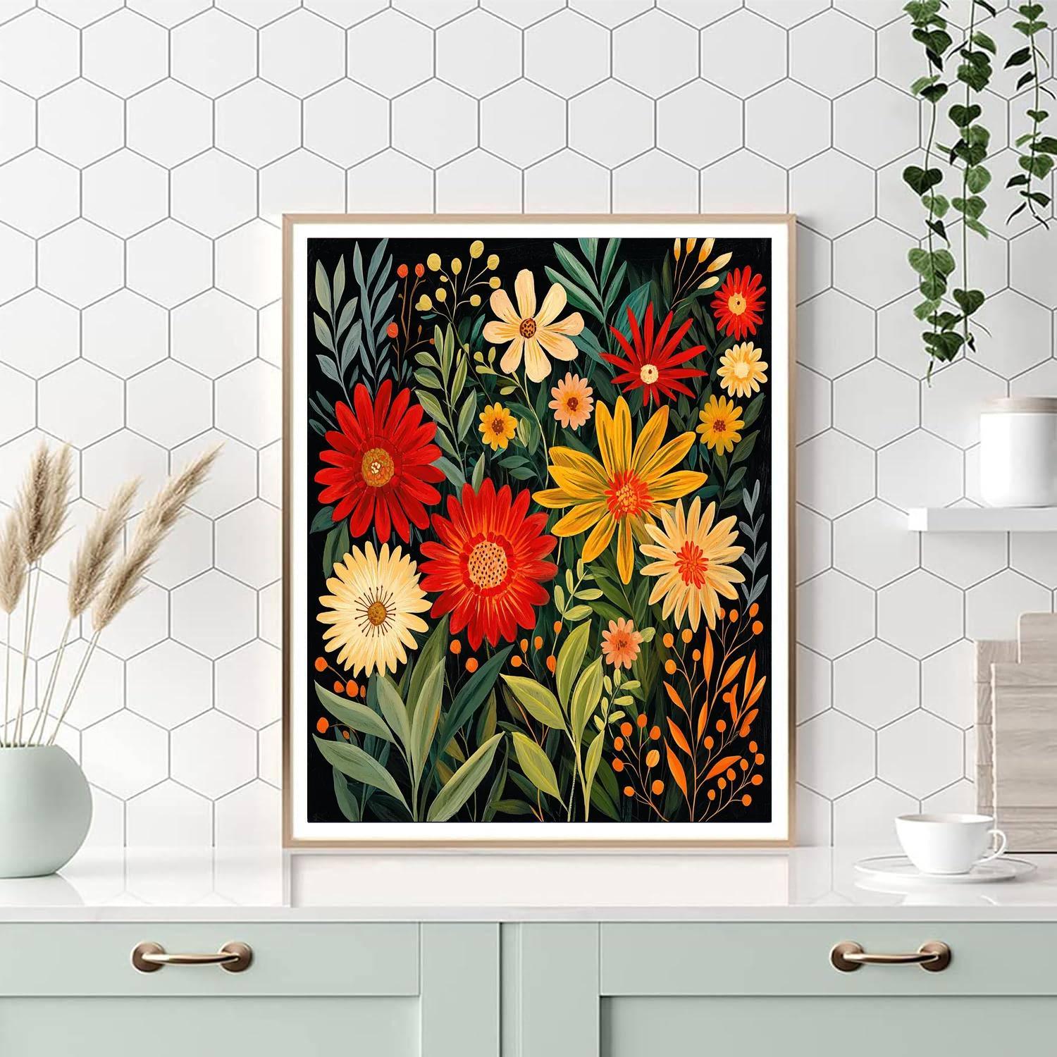 Frida Kahlo Inspired Kahlo's Vibrant Botanical  DIY Paint By Numbers