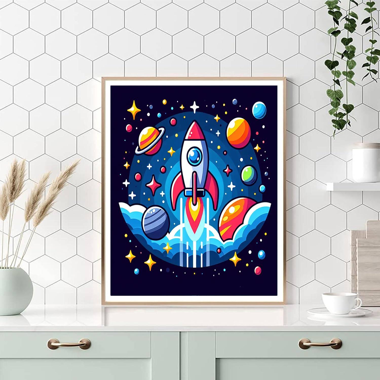 Space Rocket Journey Painting By Numbers Kit