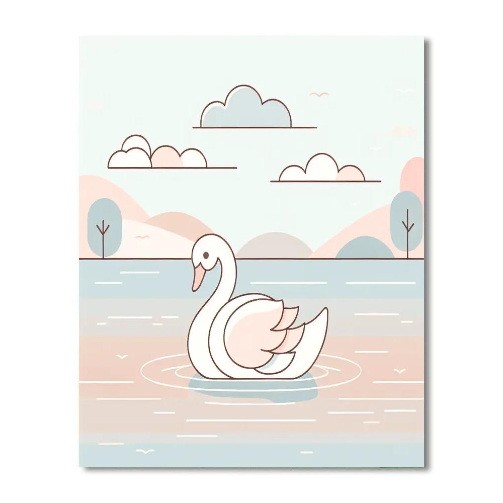 Serene Swan Sanctuary Painting Number Kit