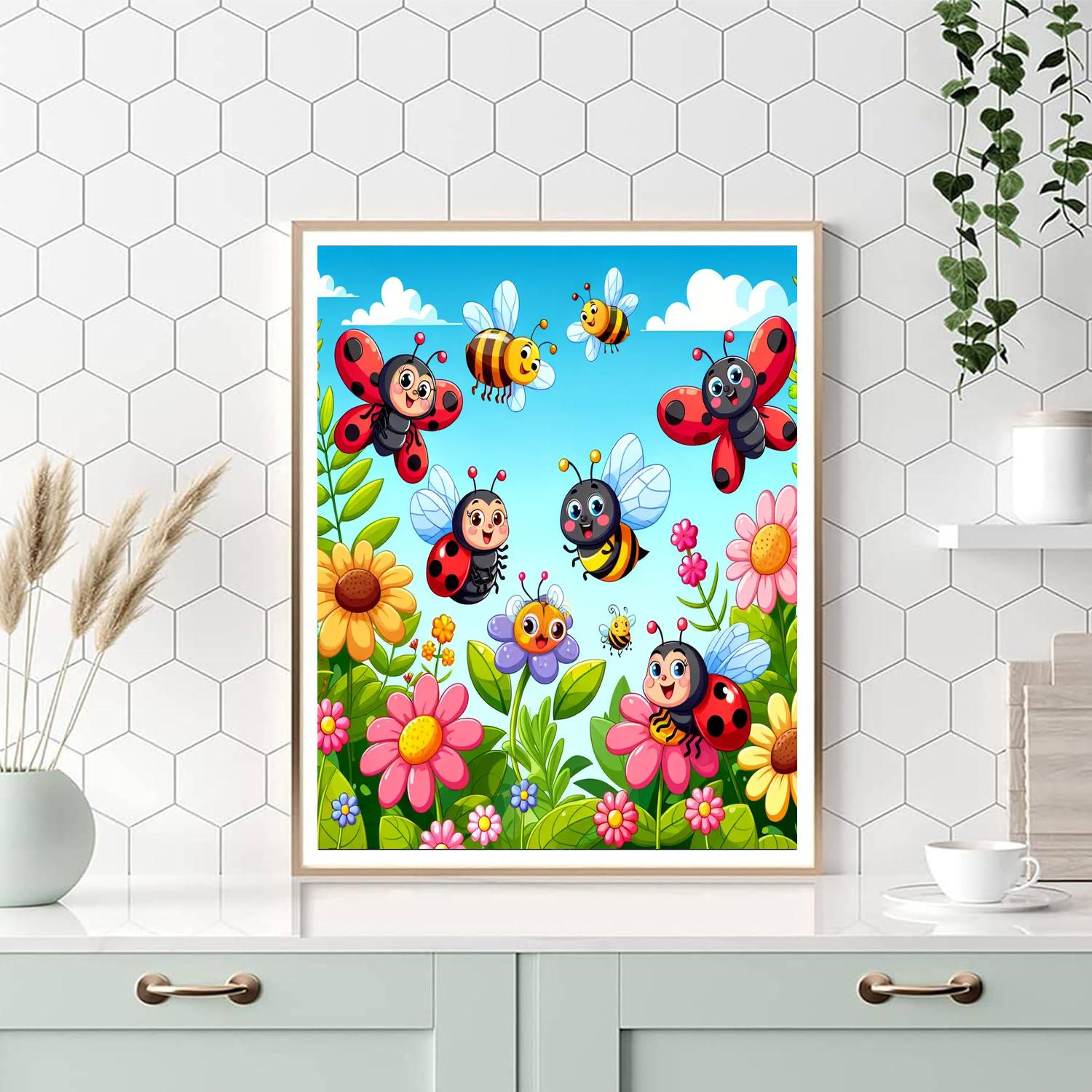 Whimsical Garden Bugs Paint By Number
