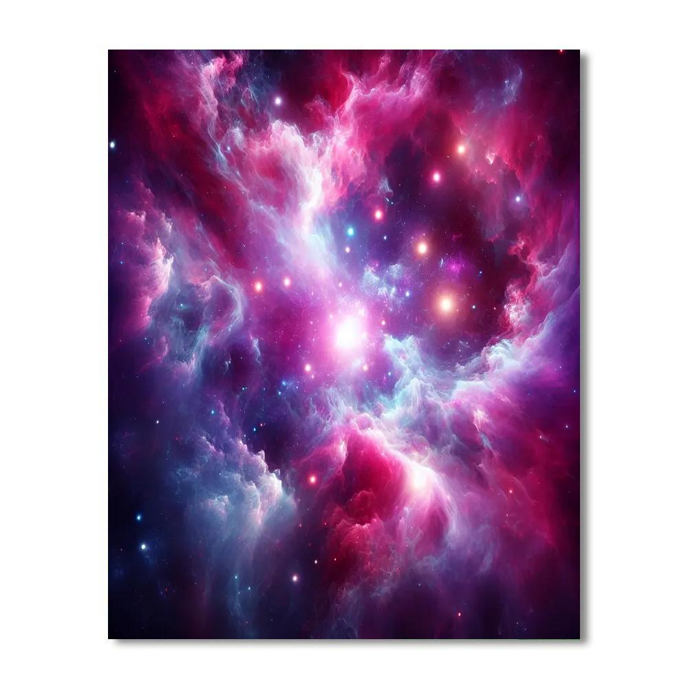 Cosmic Nebula Exploration Paint By Color