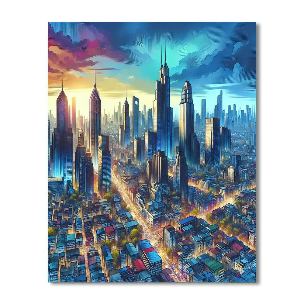 Vibrant Urban Metropolis Paint By Numbers Art