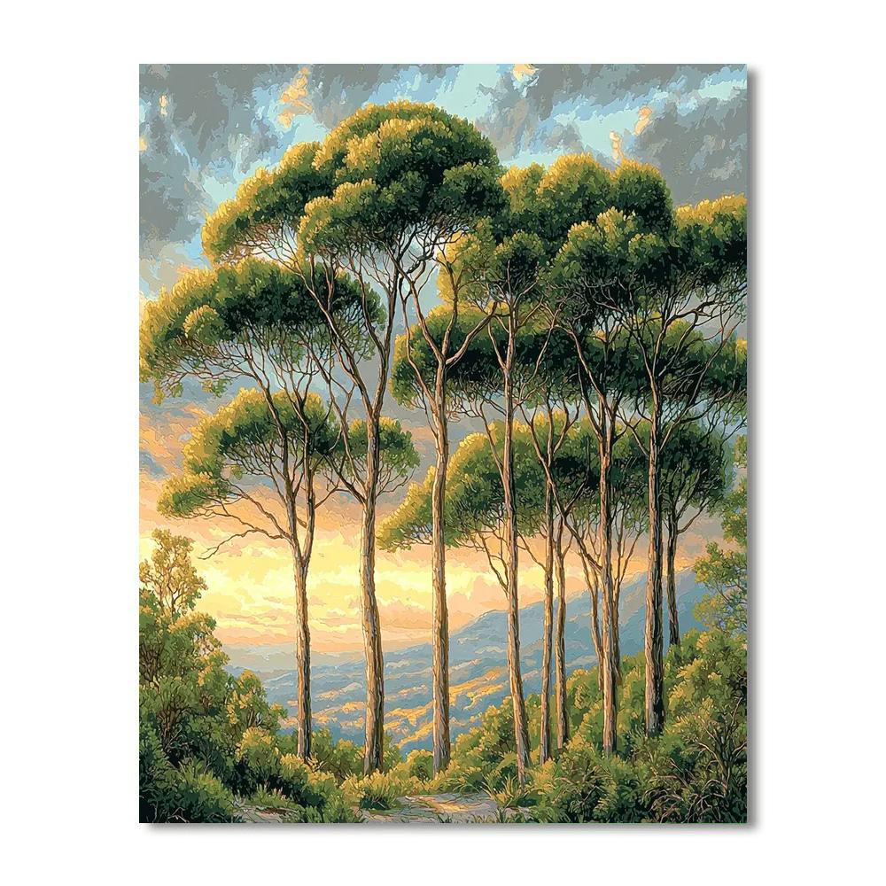 Leonardo Da Vinci Inspired Serenity Of Trees  Paint By Numbers