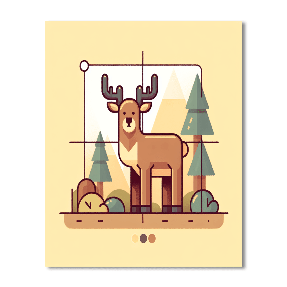 Energetic Elk Number Painting