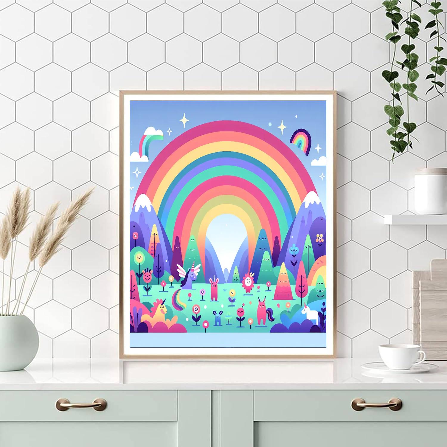 Magic Rainbow Valley Number Painting
