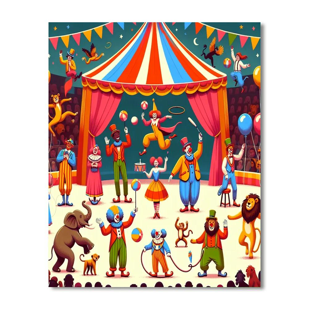 Silly Circus Characters Paint By Number