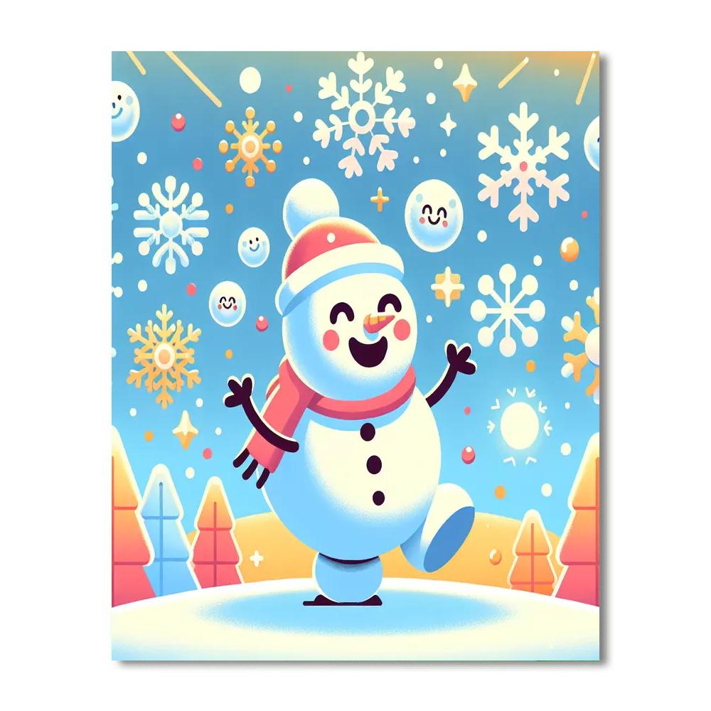 Dancing Snowman Paint By Numbers Kits
