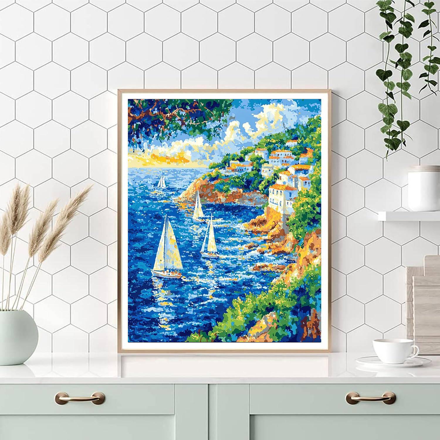 Paul Signac Inspired Whimsical Ocean Views  DIY Paint By Numbers