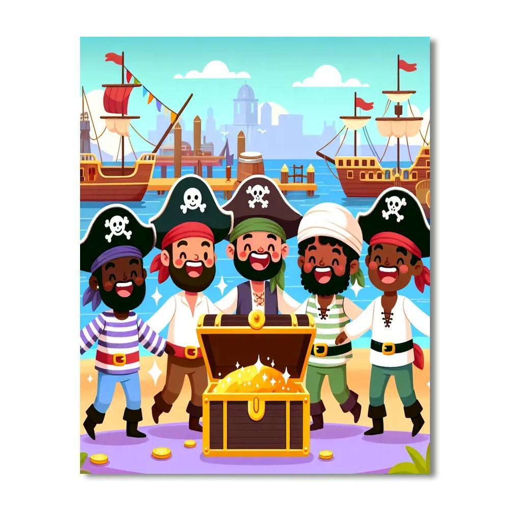 Friendly Pirate Port Painting By Numbers Kit