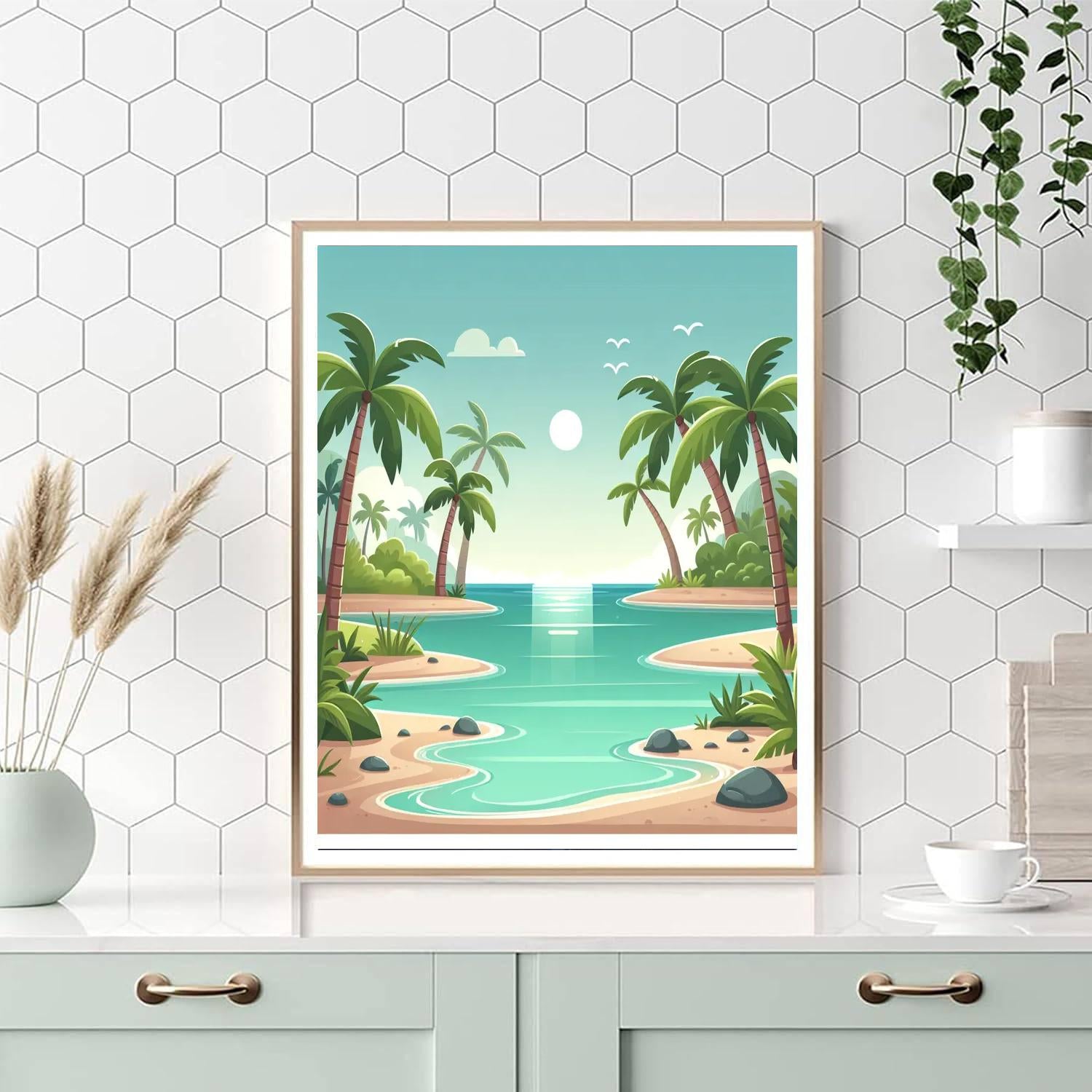 Island Paradise Getaway Painting Number Kit
