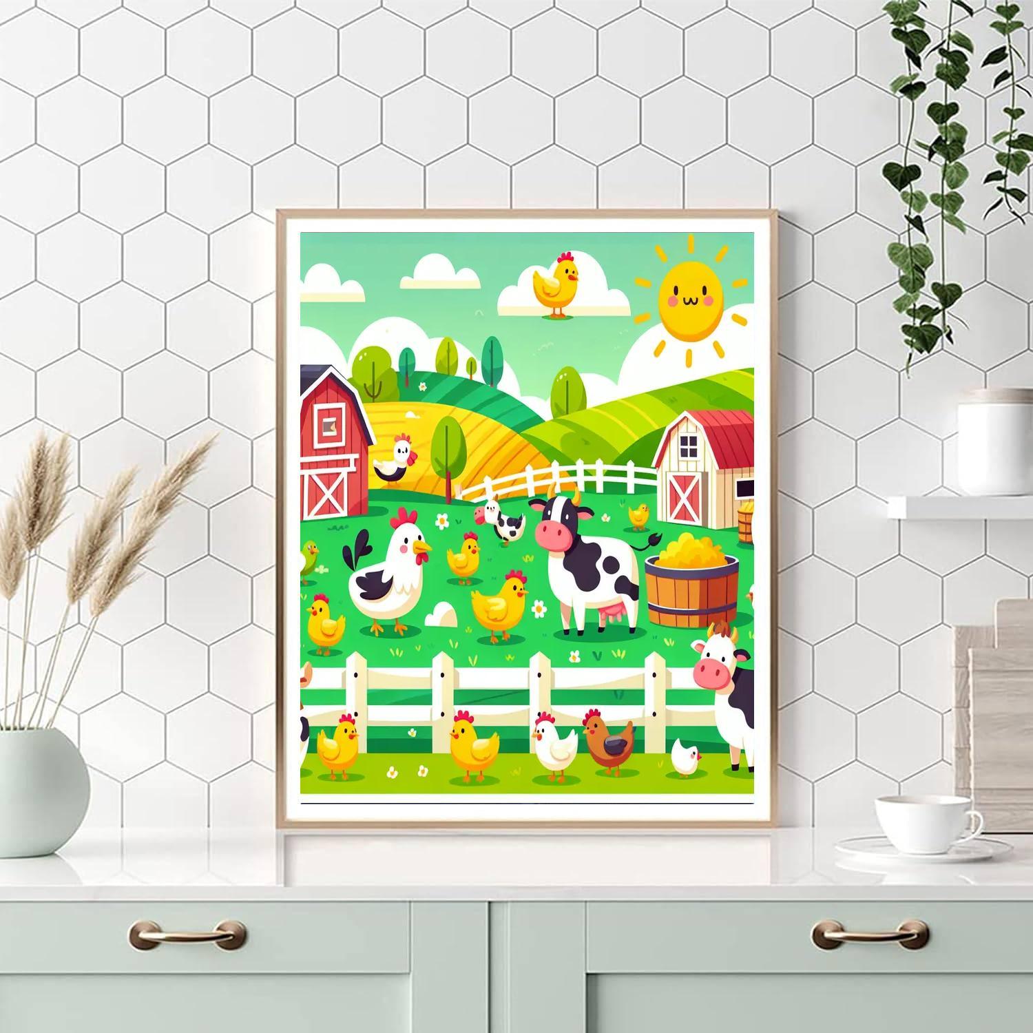 Farmyard Fun With Animals Paint By Numbers Art