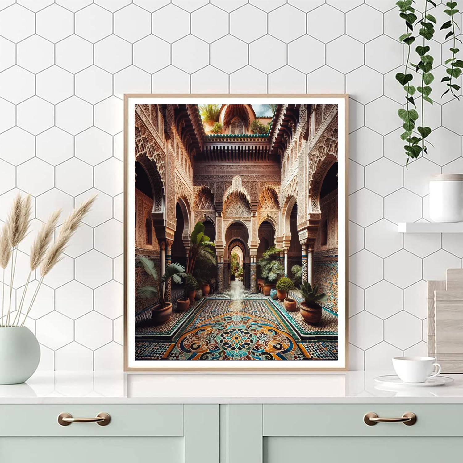 Elegant Moroccan Courtyard Paint By Numbers Kits