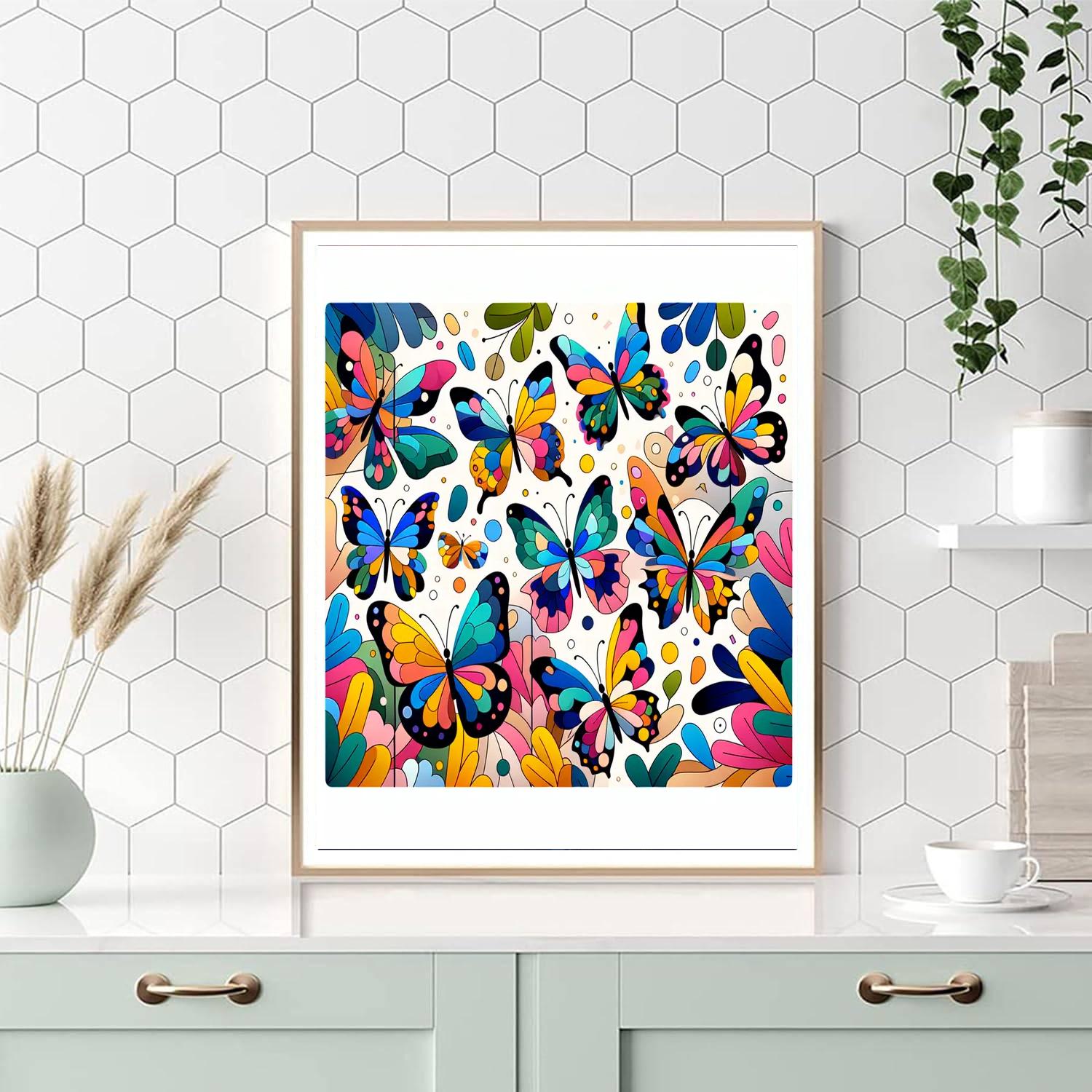 Colorful Butterfly Kaleidoscope Paint By Color