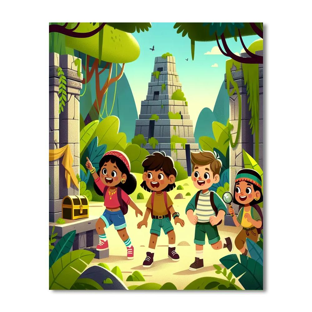 Explorers Of The Ancient Ruins Paint By Numbers Art