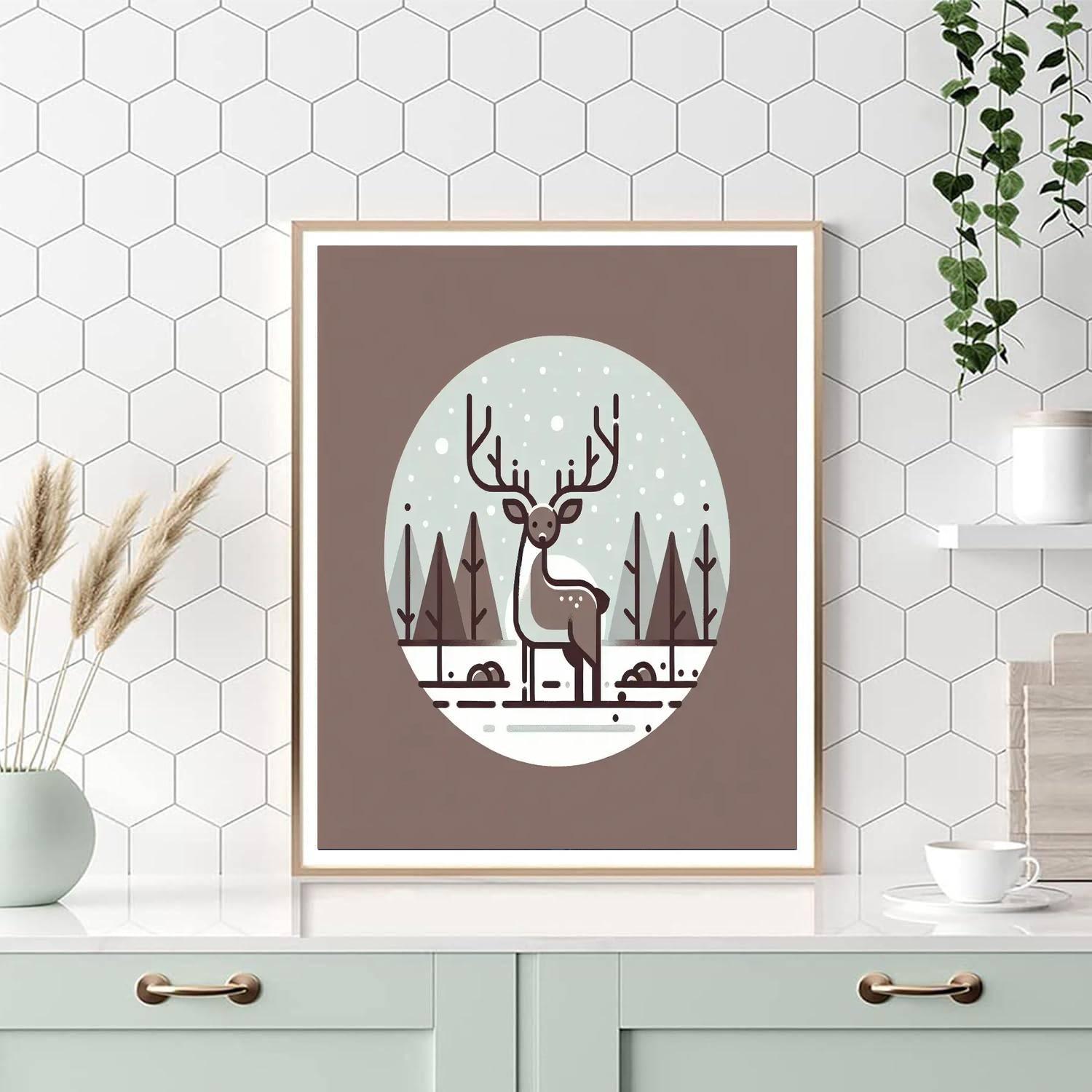 Rustic Reindeer Paint By Numbers Art