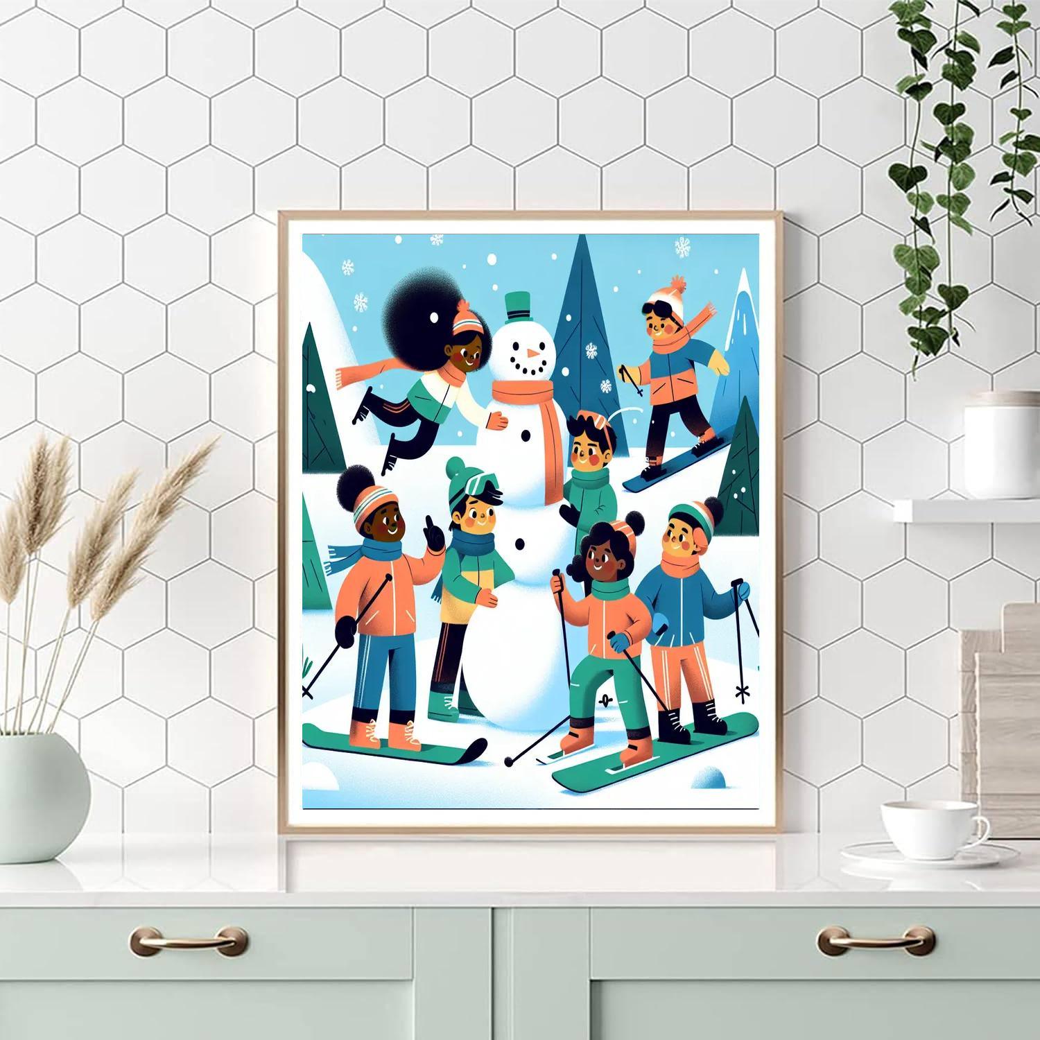 Fun Winter Sports Day Painting By Numbers Kit