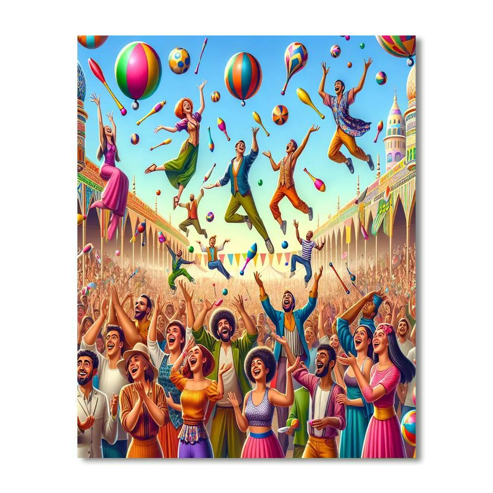 Juggling Festival Painting By Numbers Kit