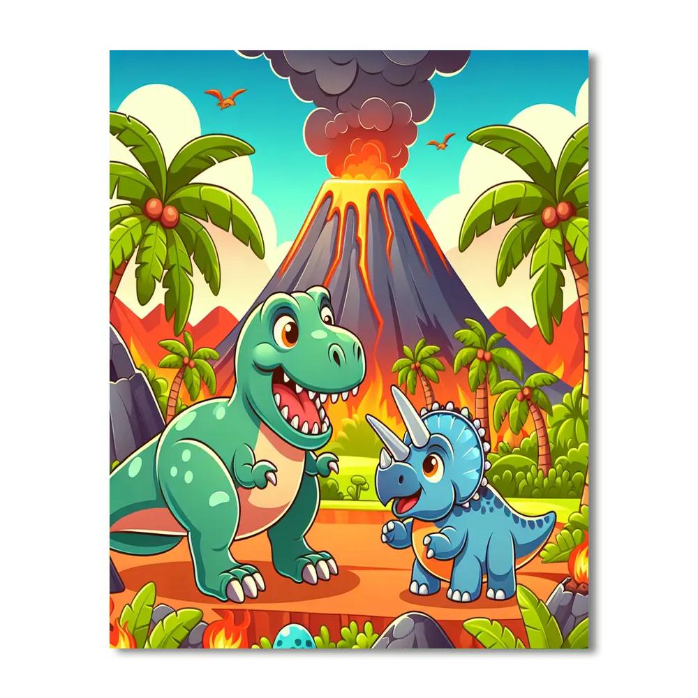 Creative Dino Land Painting Number Kit