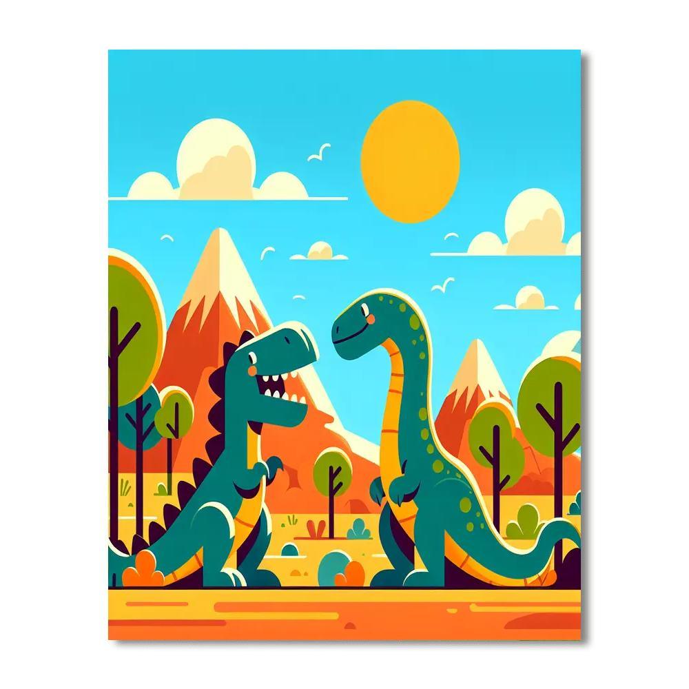 Daring Dino Expedition Paint By Numbers Art