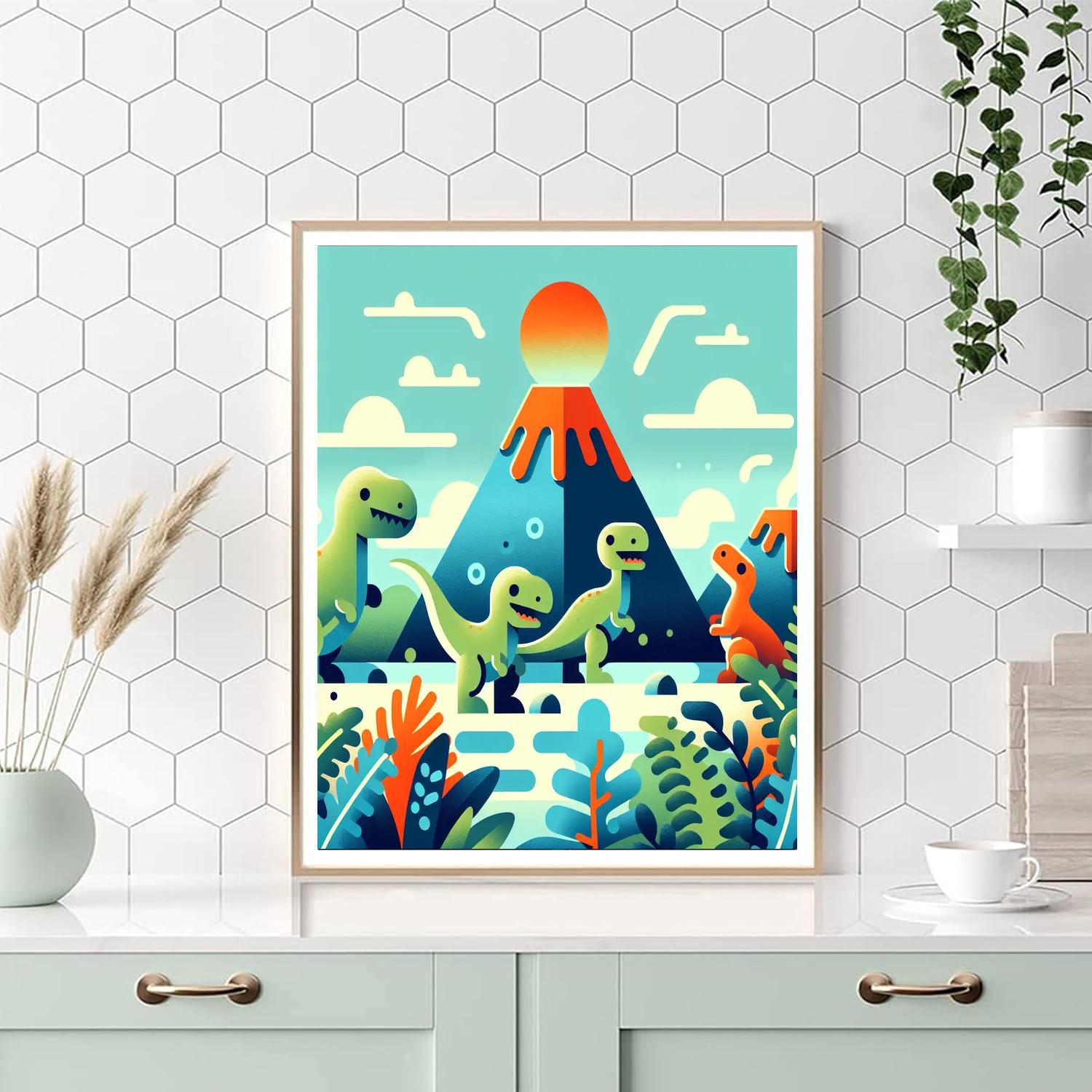 Charming Dinosaur Discovery Number Painting