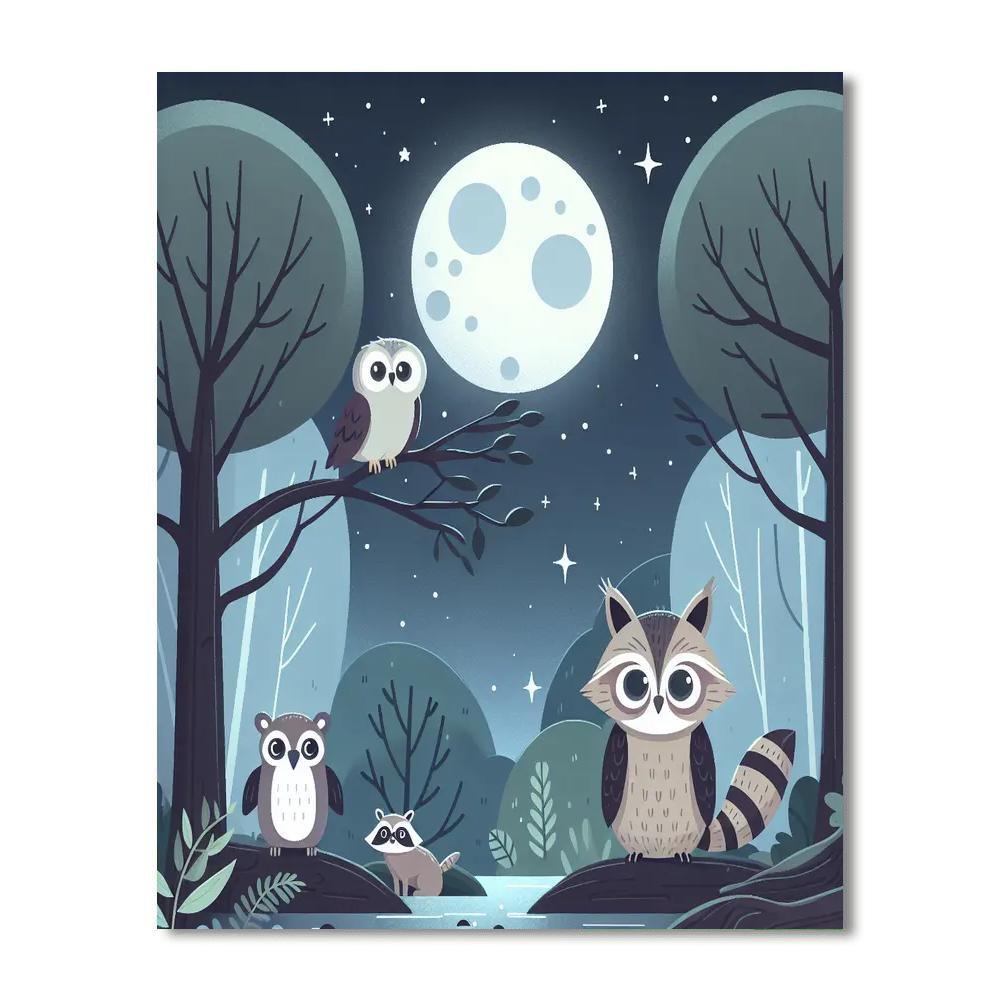 Moonlit Forest Mysteries Paint By Color