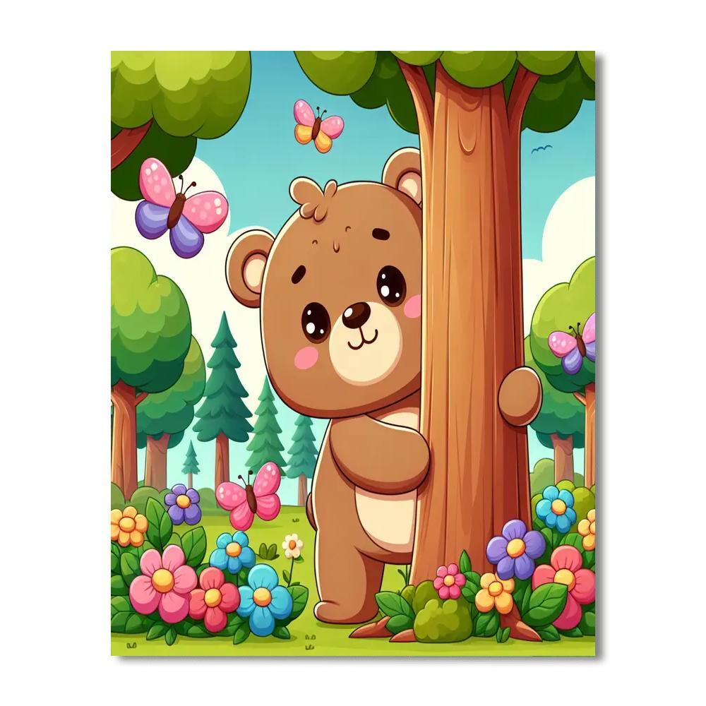 Giggles The Baby Bear DIY Paint By Numbers