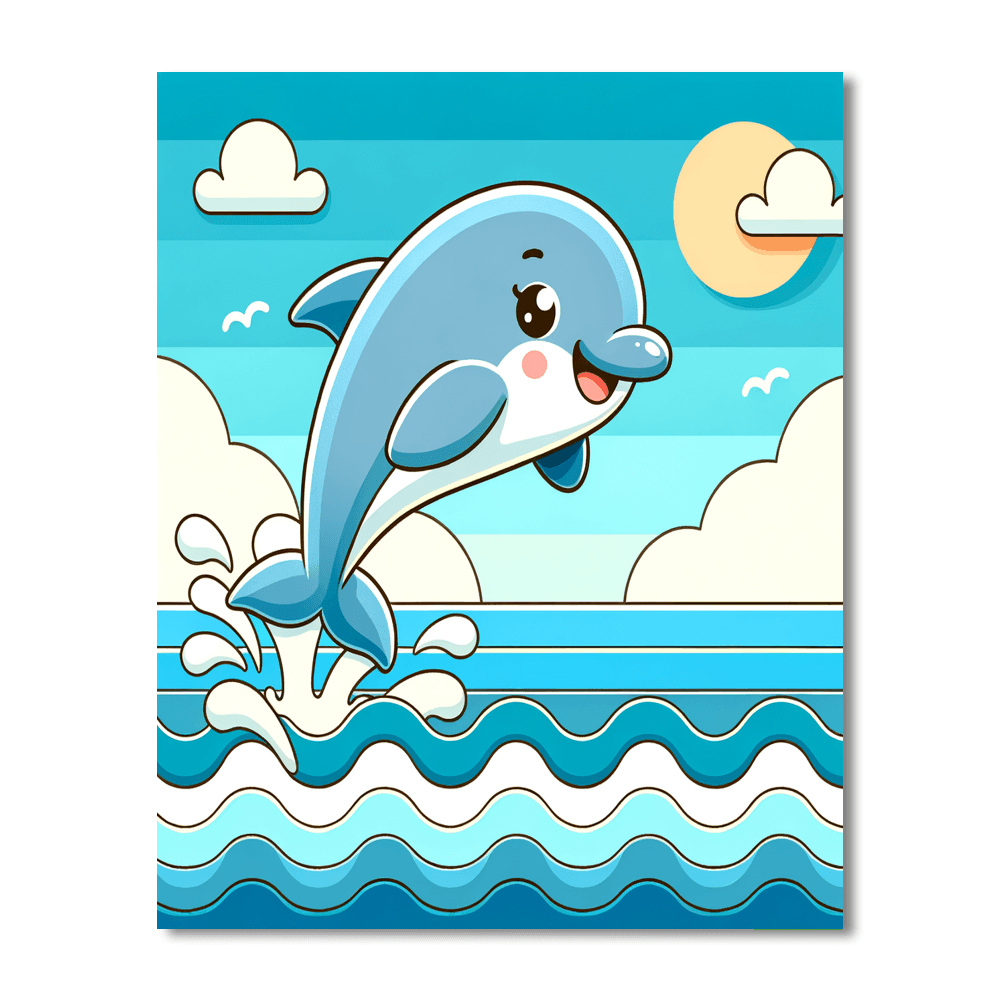 Playful Dolphin Leap Paint By Numbers Kits