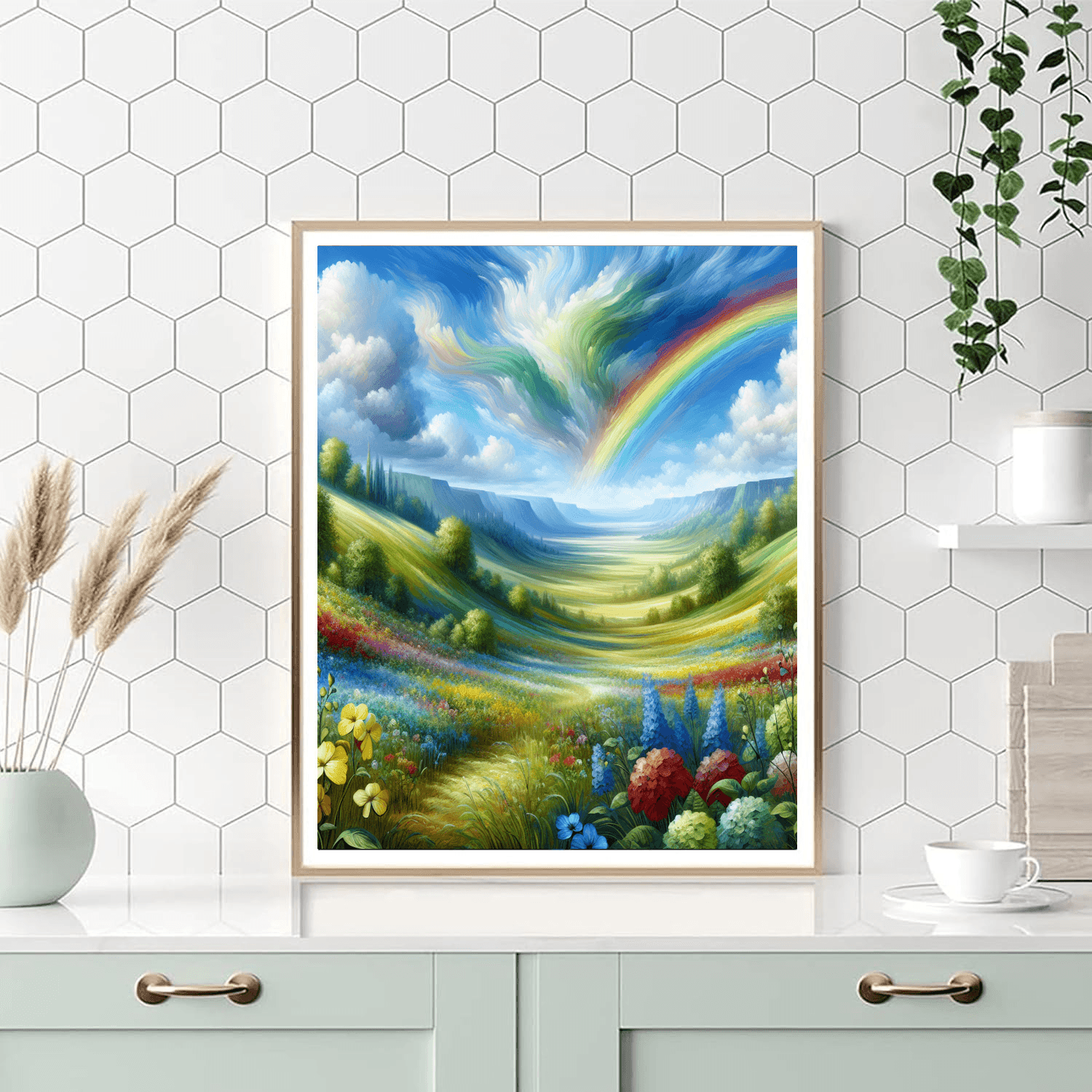 Vivid Rainbow Landscape Paint By Color