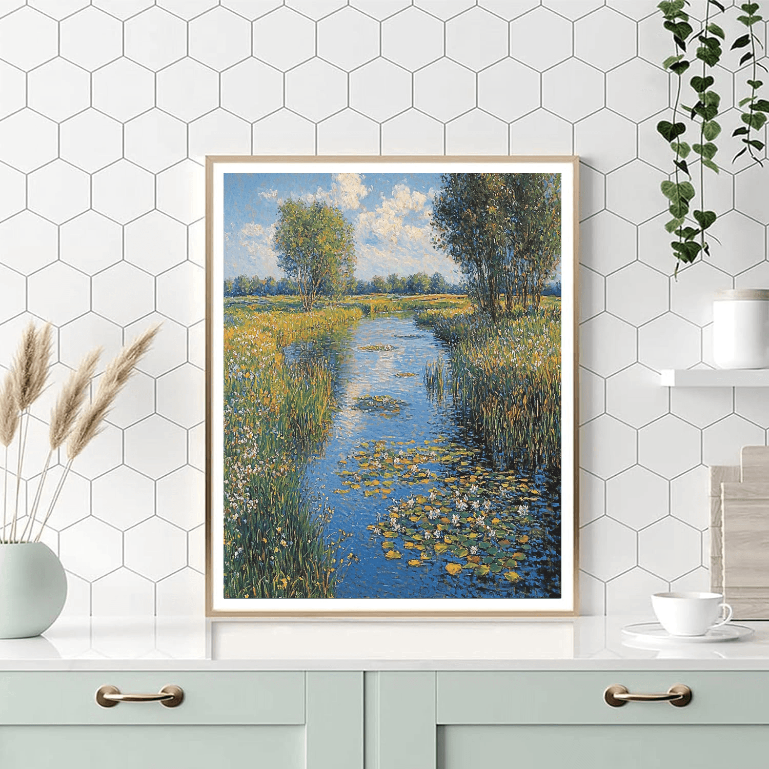 Claude Monet Inspired Soothing Waters  Paint By Numbers Art