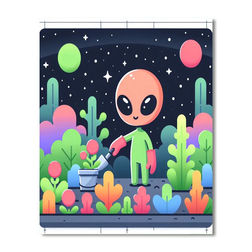 Alien Garden Number Painting