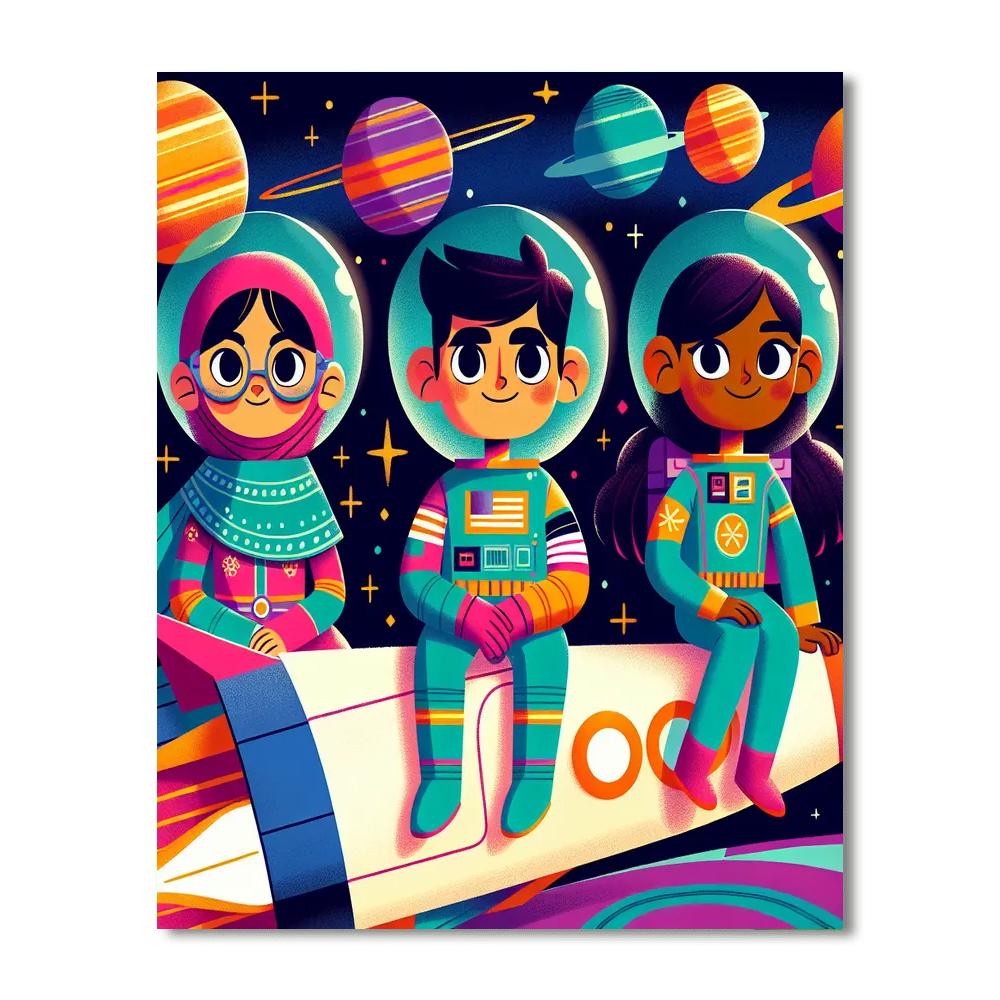 Cosmic Kid Explorers Paint By Numbers Art