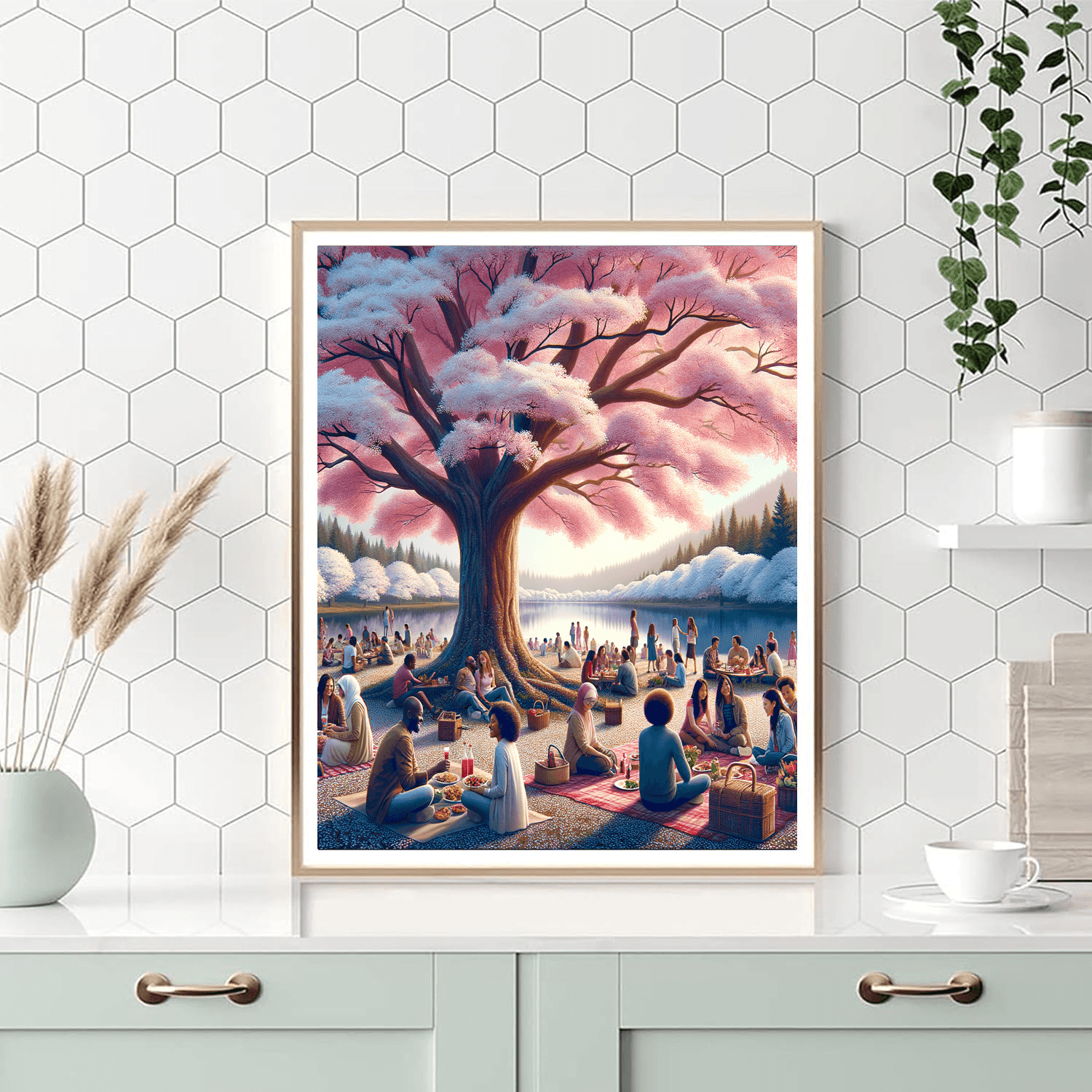 Hanami Cherry Blossom Festival - Japan Paint By Color