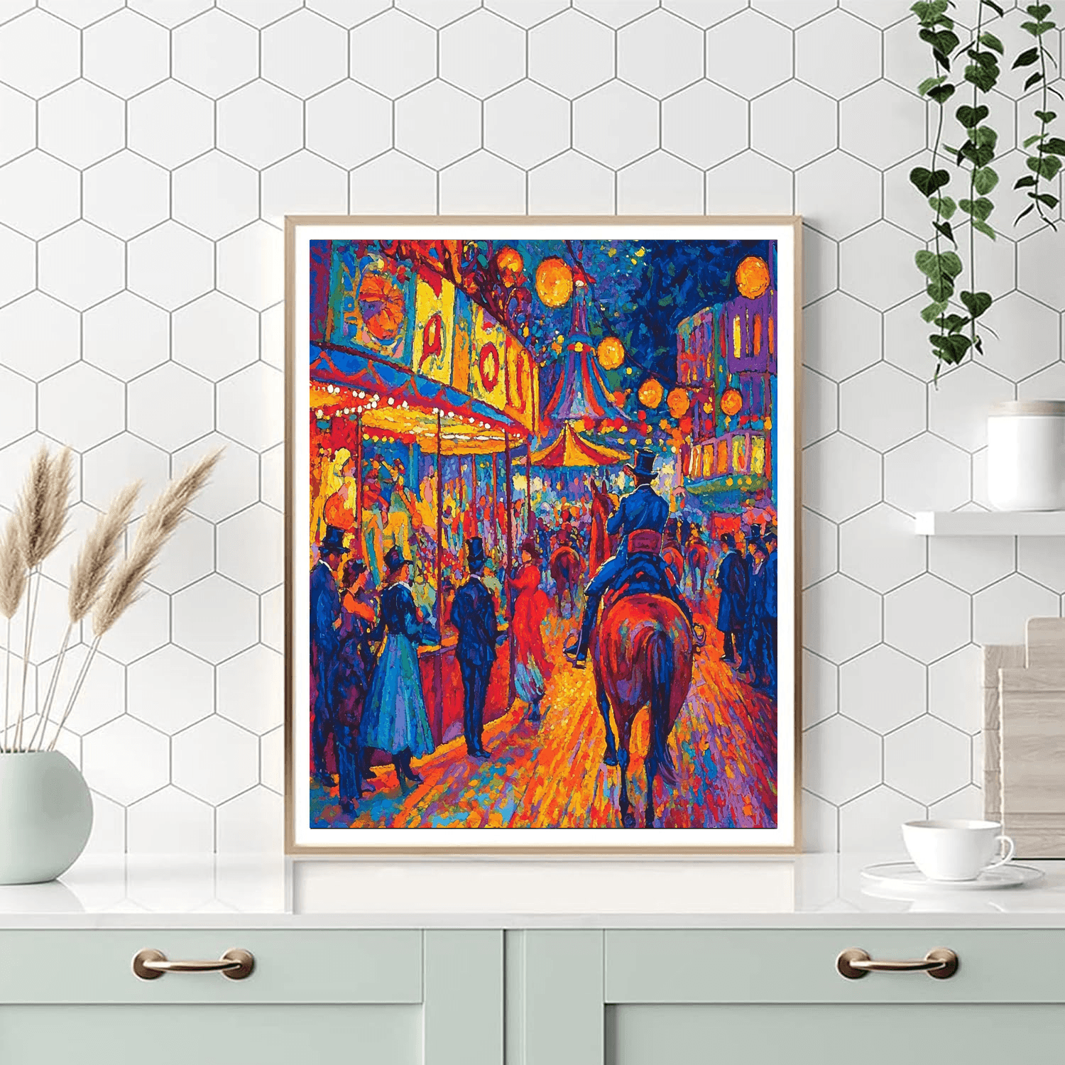 Henri De Toulouse-Lautrec Inspired Retro Circus Delight  Paint By Color