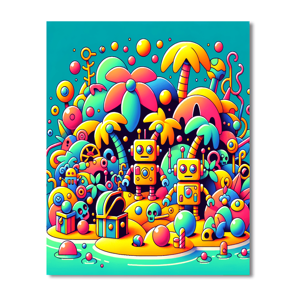 Robot Island Discovery Paint By Number