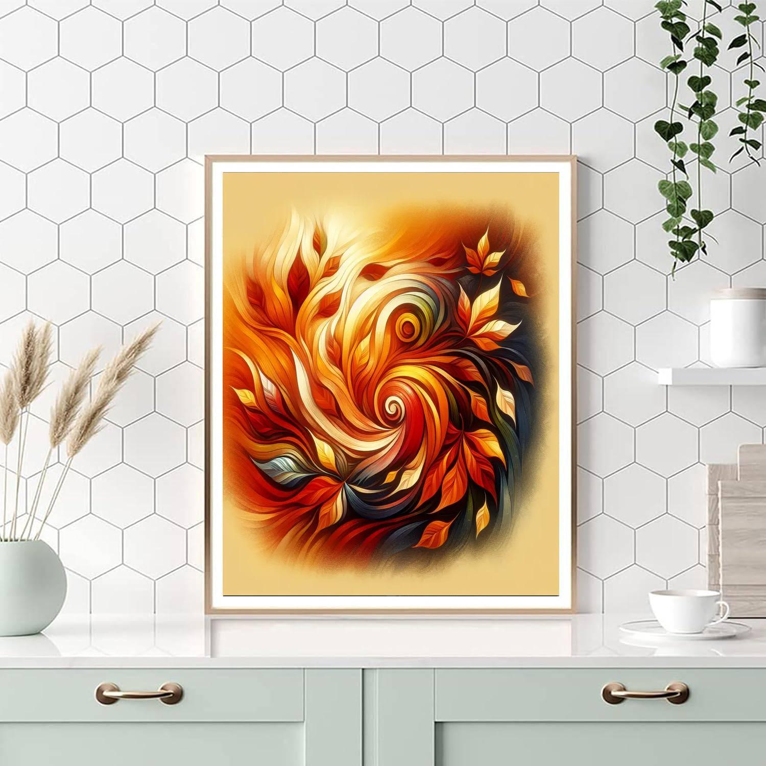 Abstract Autumn Vibes Painting By Numbers Kit