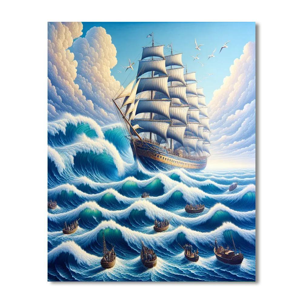 Nautical Ocean Voyage Number Painting