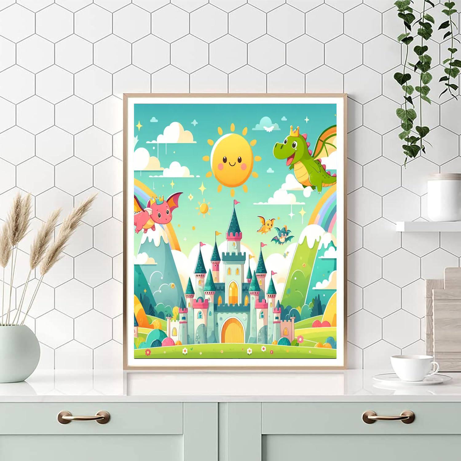Colorful Magical Kingdoms Paint By Numbers Art