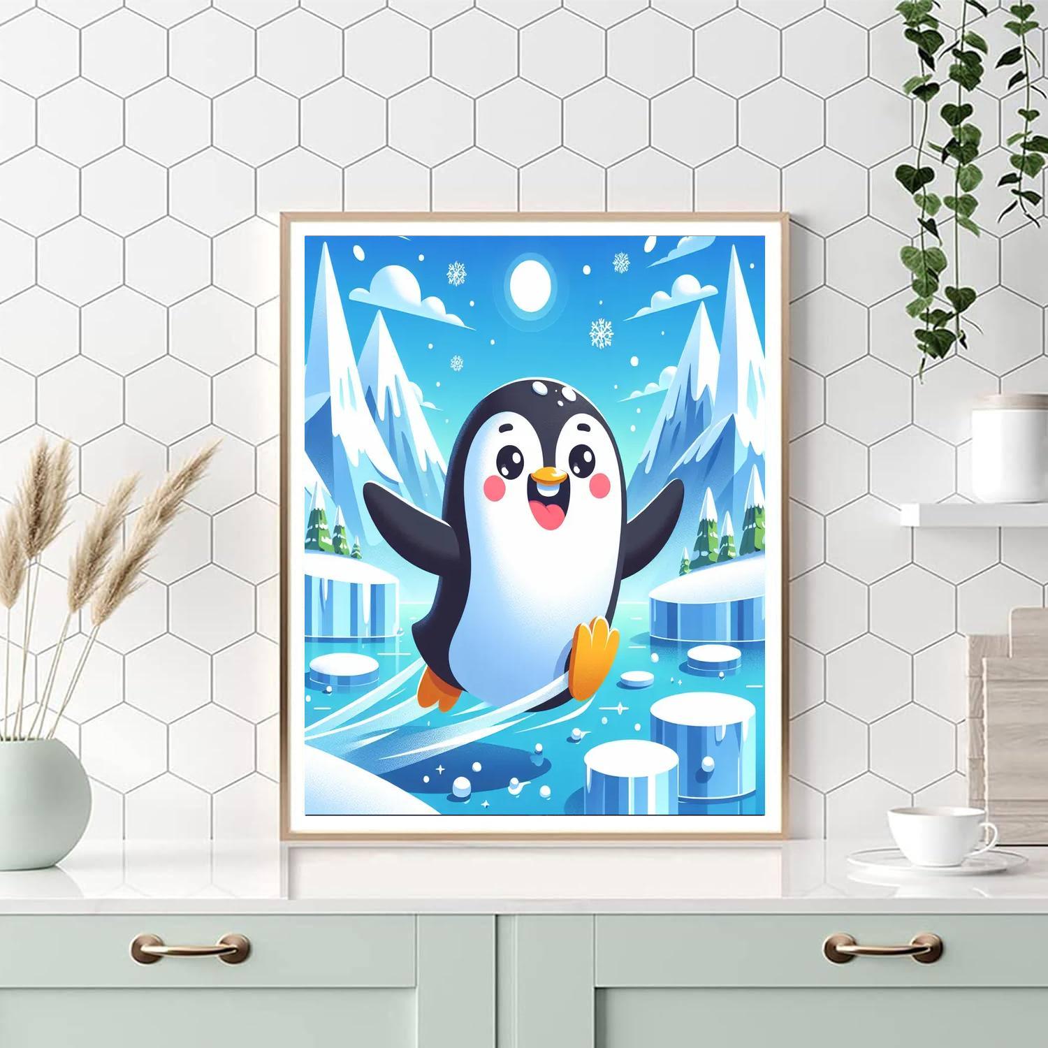 Playful Penguin Adventure Paint By Numbers