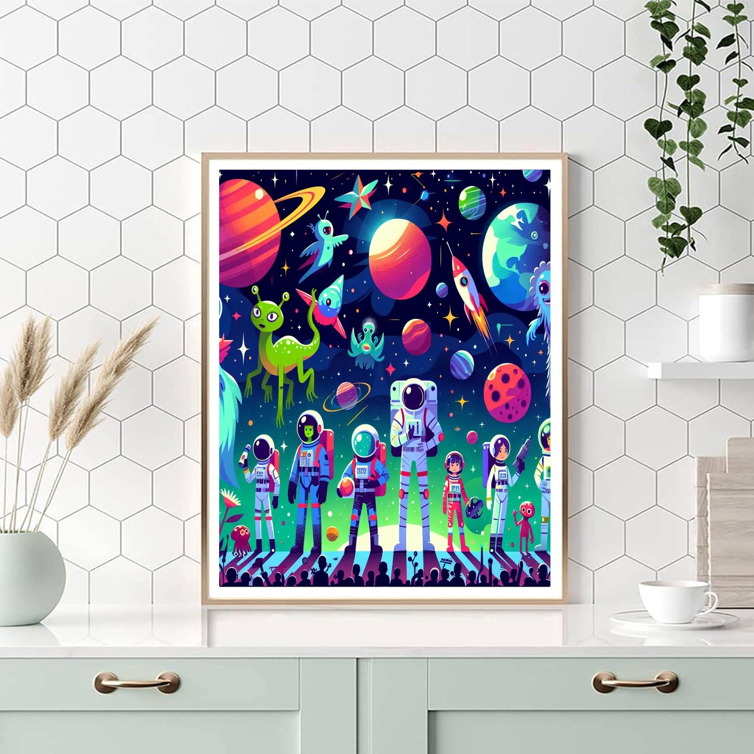 Starlit Space Safari Paint By Color