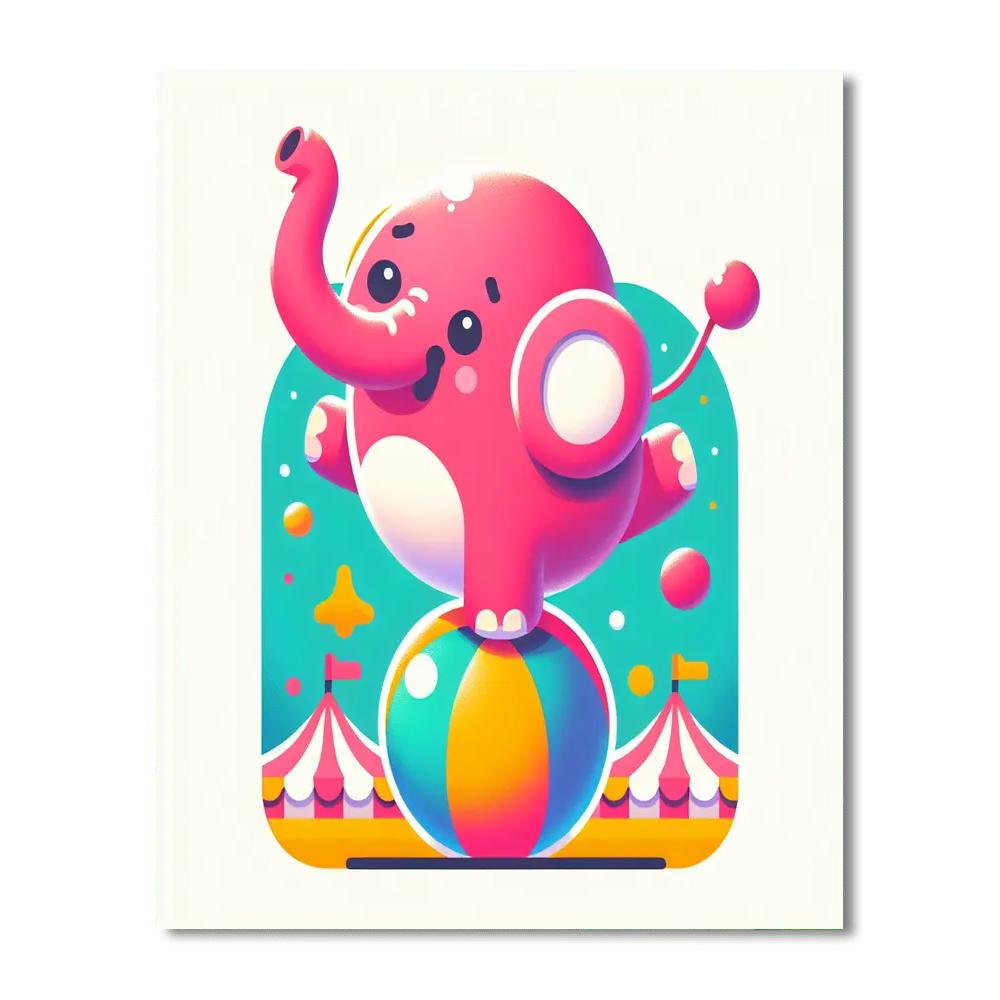 Circus Elephant Balancing Act Numbered Painting Kits