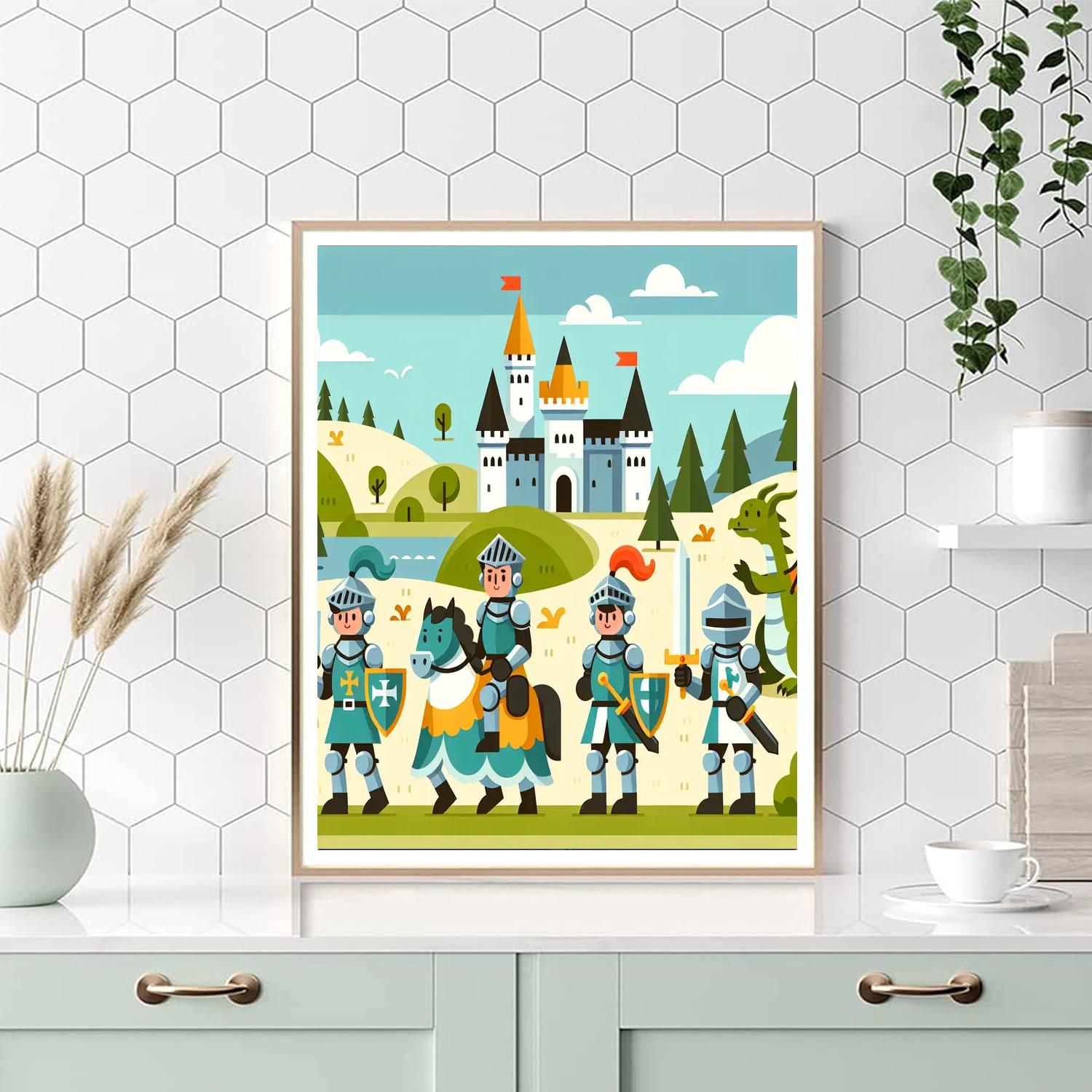 Knight's Medieval Adventure Paint By Numbers Art