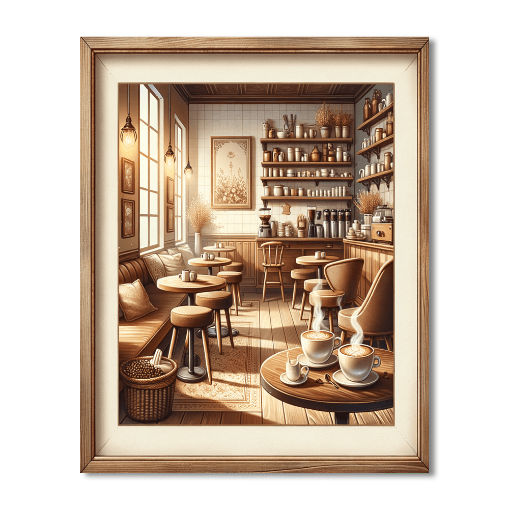 Cozy Coffee Shop Scene DIY Paint By Numbers