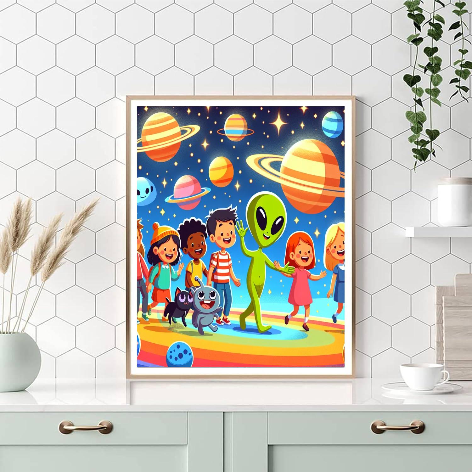 Alien Galaxy Adventures DIY Paint By Numbers