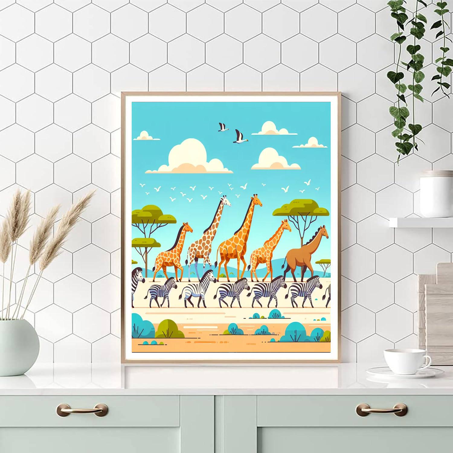 Joyous Safari Stroll Painting By Numbers Kit