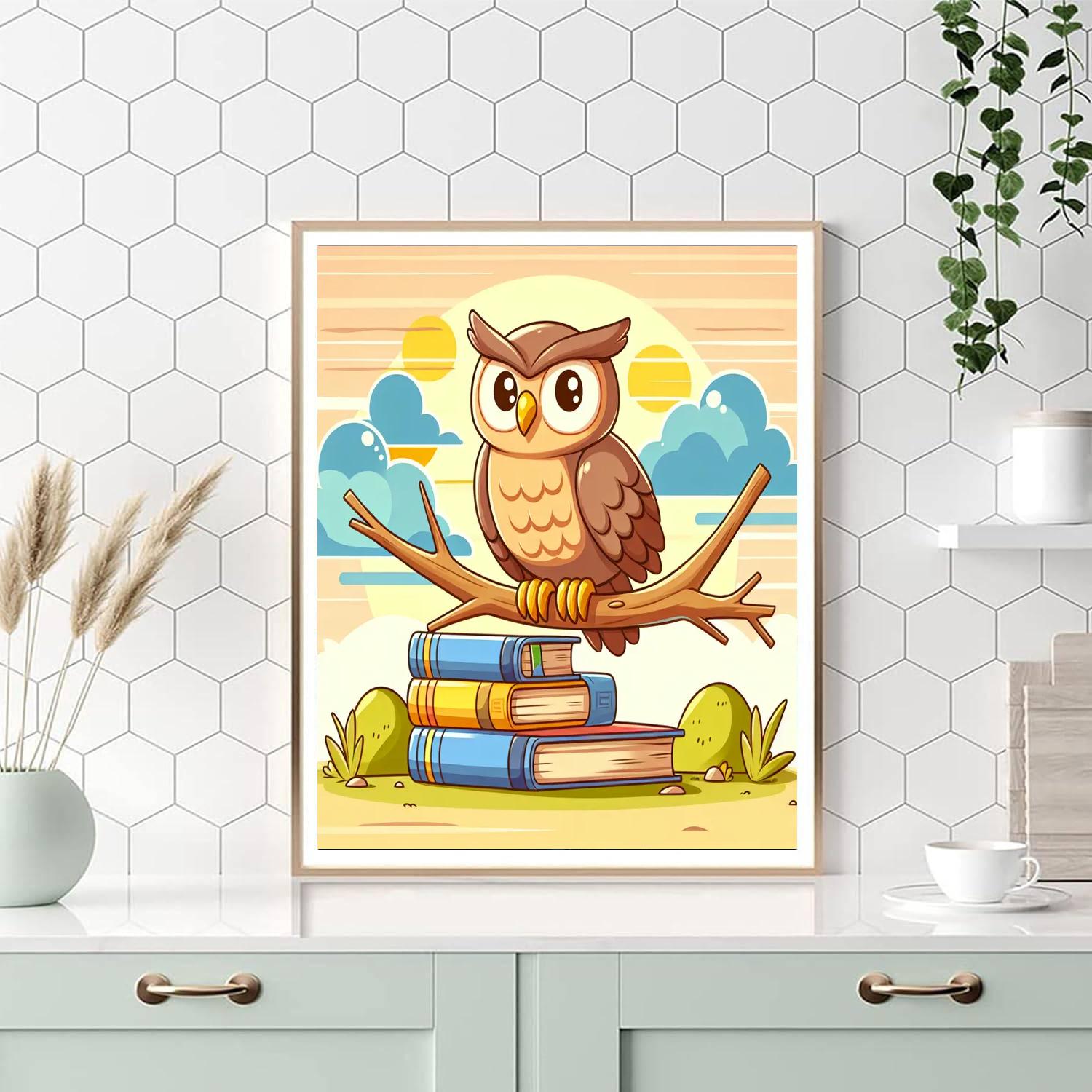 Wise Owl's Learning Tree Paint By Numbers Art